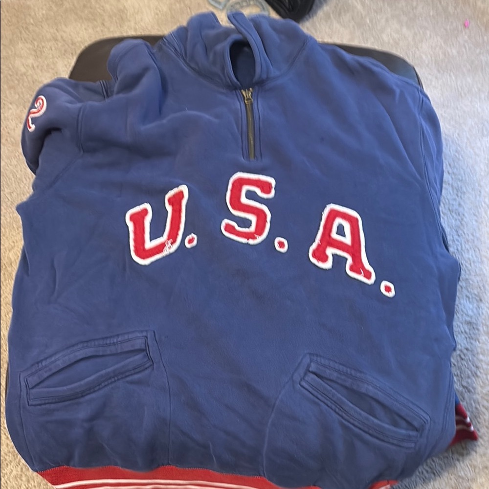 Polo Ralph Lauren Blue USA Zip-Up Sweater